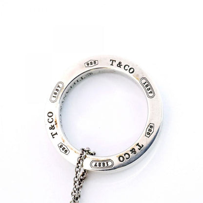 Tiffany & Co Necklace 1837 Round Shape Circle 925 Silver Ladies