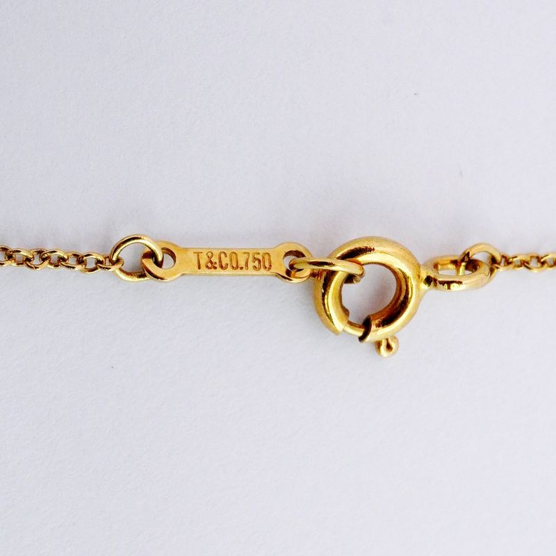 Tiffany & Co Necklace Double Rubbing Heart 18K Yellow Gold Yellow Gold Ladies