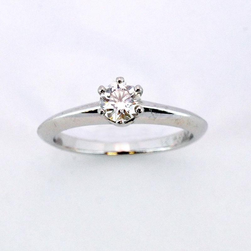 Tiffany & Co Ring Solitaire 1PD Pt950 Platinum Diamond 025ct 65 Ladies