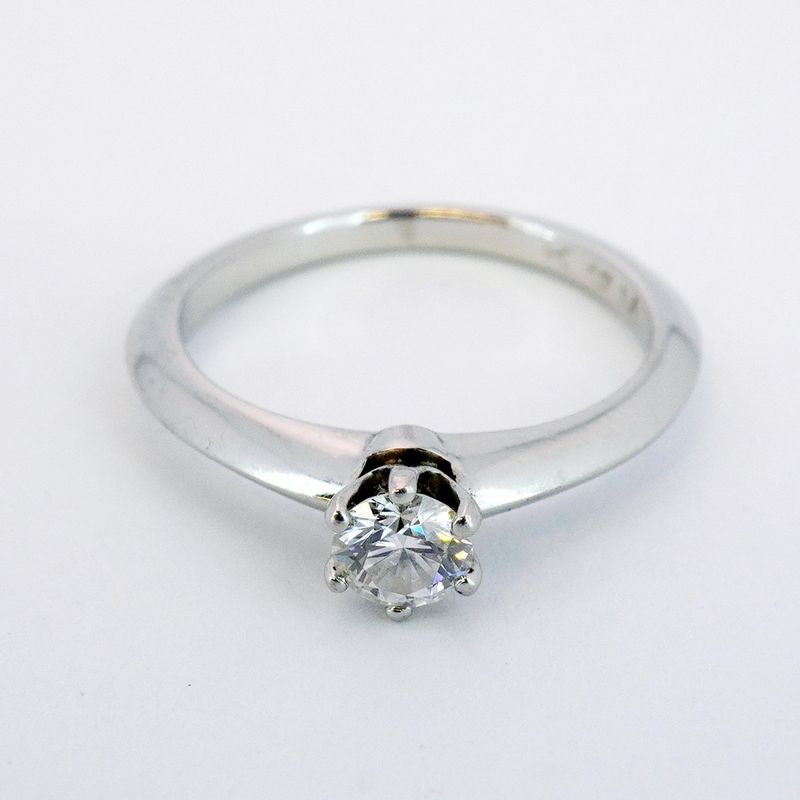 Tiffany & Co Ring Solitaire 1PD Pt950 Platinum Diamond 025ct 65 Ladies