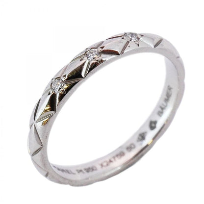 Chanel Ring Matelasse 3PD Pt950 Platinum Diamond #50 Ladies