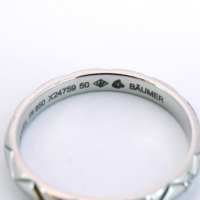 Chanel Ring Matelasse 3PD Pt950 Platinum Diamond #50 Ladies