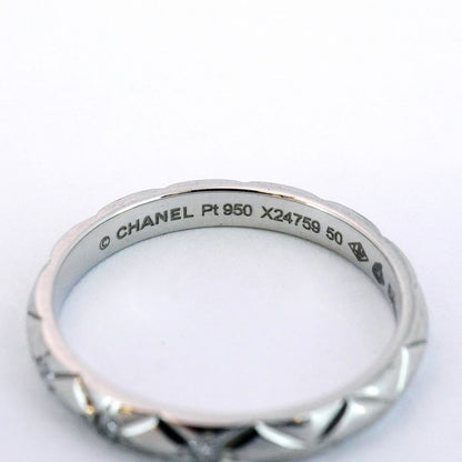 Chanel Ring Matelasse 3PD Pt950 Platinum Diamond #50 Ladies