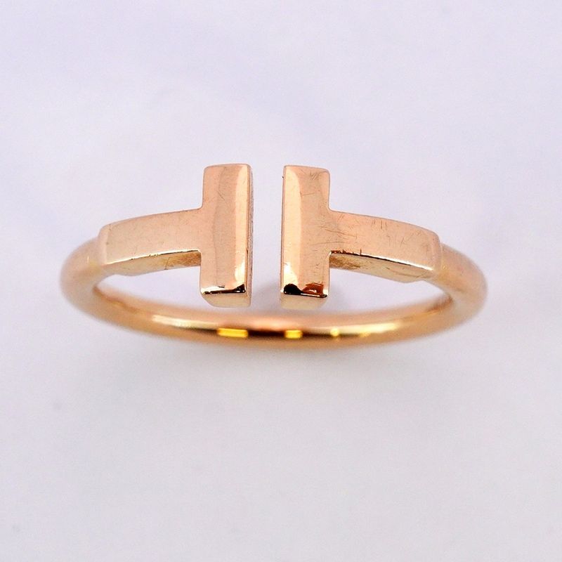 Tiffany & Co Ring T-wire 18K Pink Gold Pink Gold #10 Ladies