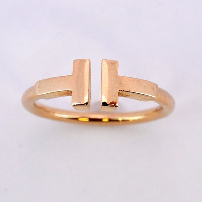 Tiffany & Co Ring T-wire 18K Pink Gold Pink Gold #10 Ladies