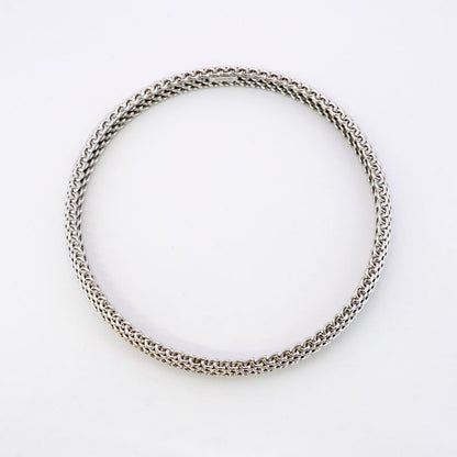 Tiffany & Co Bangle Somerset 18K White Gold White Togo Old Ladies