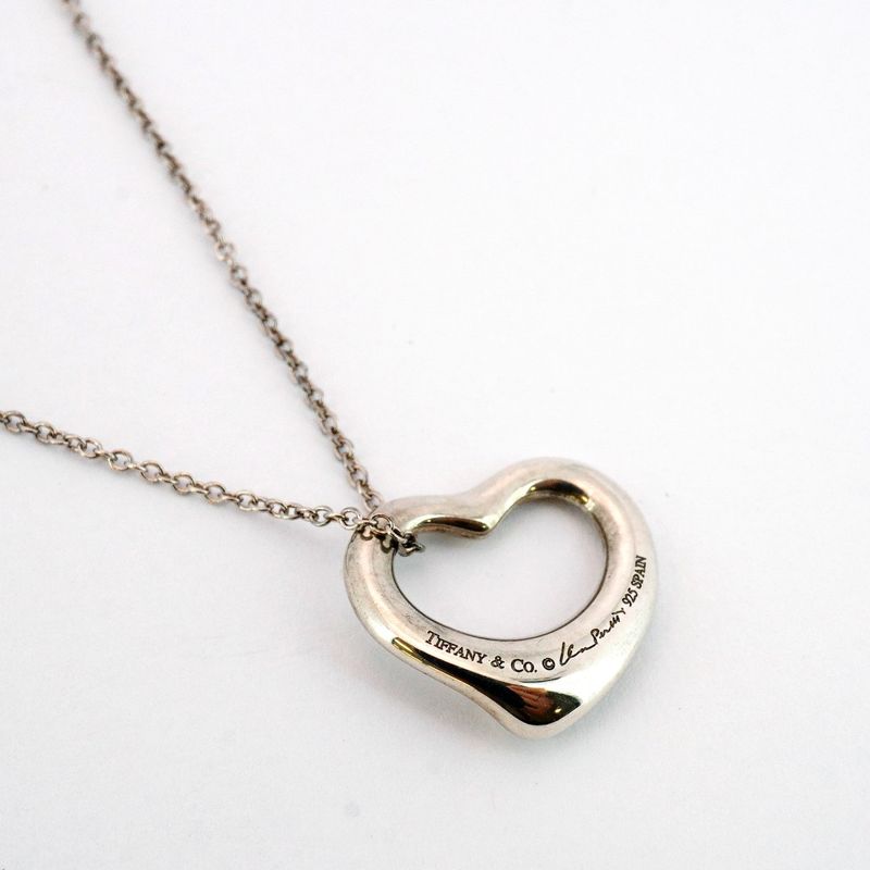 Tiffany & Co Necklace Open Heart Silver 925 Ladies