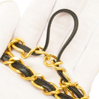 Chanel Shoulder Bag Mini Matelasse Lambskin Black Gold Hardware Women