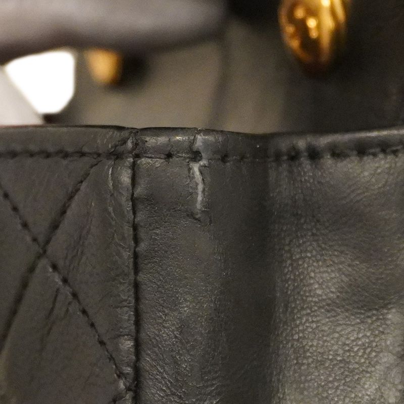 Chanel Shoulder Bag Mini Matelasse Lambskin Black Gold Hardware Women