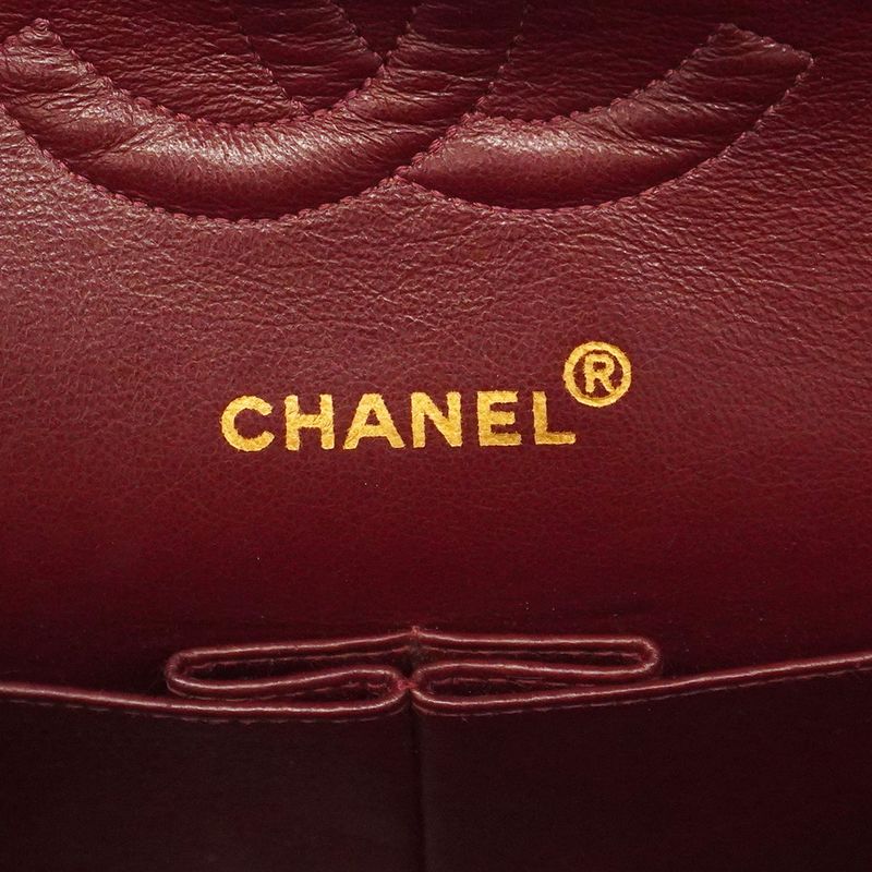 Chanel Shoulder Bag Matelasse Lambskin Black Gold Hardware Women