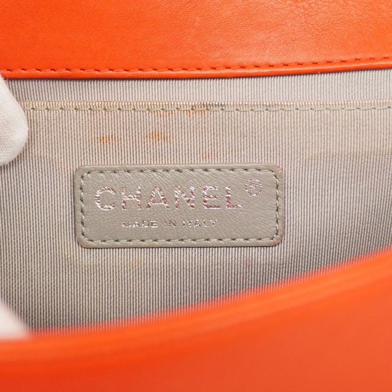 Chanel Shoulder Bag Boy Chanel/wild Stitch Leather Red Silver Hardware Women