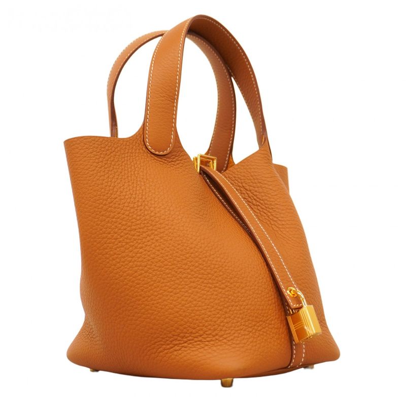 Hermes Handbag Picotin Lock PM Taurillon Cles Mance Gold Hardware K Engraved