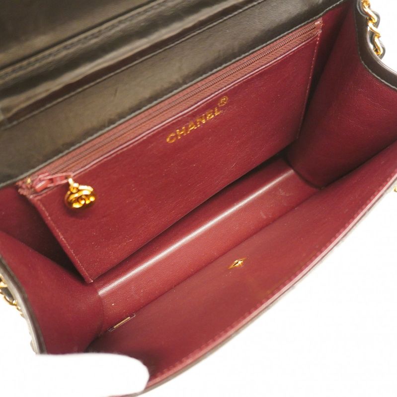 Chanel Shoulder Bag Matelasse Lambskin Black Gold Hardware Women