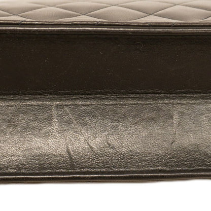 Chanel Shoulder Bag Matelasse Lambskin Black Gold Hardware Women