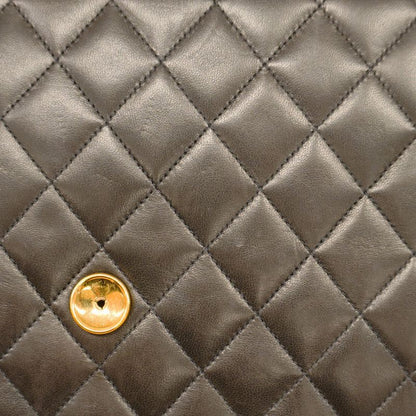 Chanel Shoulder Bag Matelasse Lambskin Black Gold Hardware Women