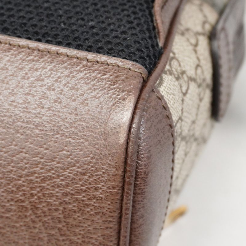 Gucci Backpack Daypack Ophidia 547965 PVC Brown Gold Hardware Women