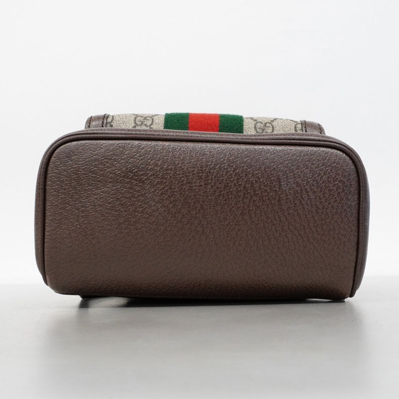 Gucci Backpack Daypack Ophidia 547965 PVC Brown Gold Hardware Women