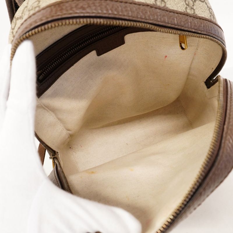 Gucci Backpack Daypack Ophidia 547965 PVC Brown Gold Hardware Women