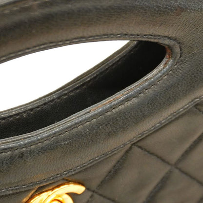 Chanel Handbag Matelasse Lambskin Black Gold Hardware 2way Bag Ladies