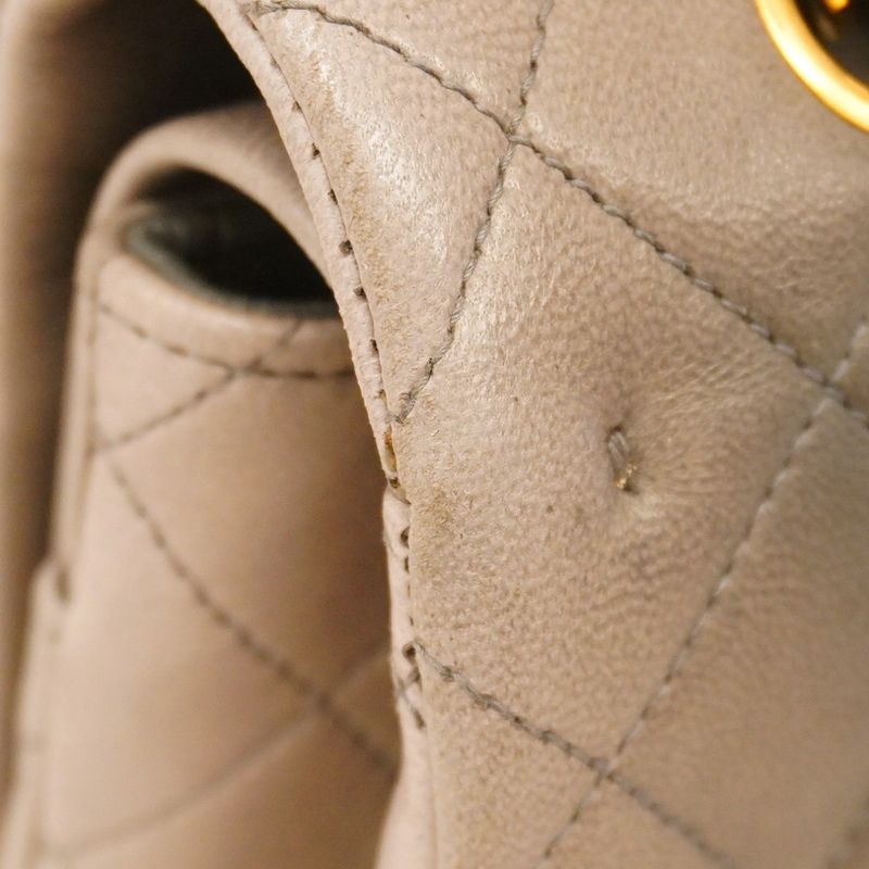 Chanel Shoulder Bag Matelasse Lambskin Gray Gold Hardware Women