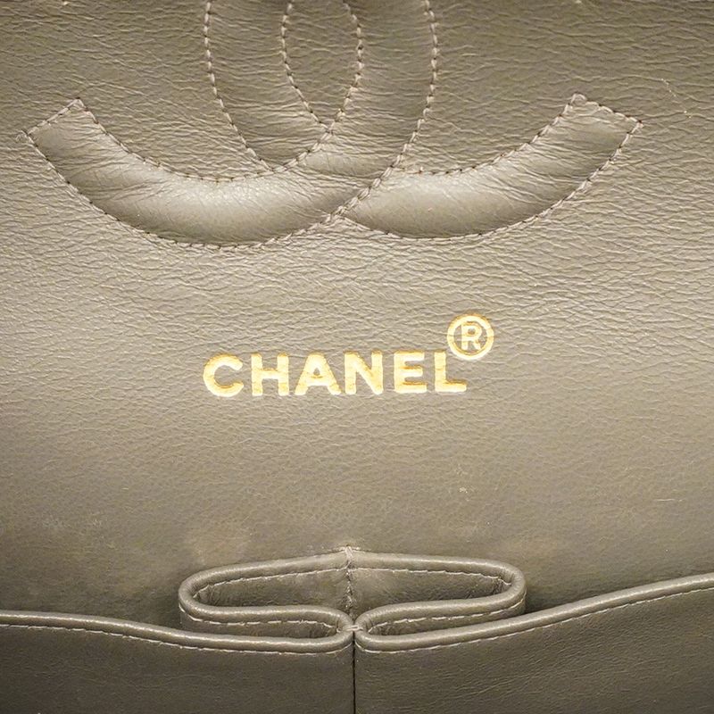 Chanel Shoulder Bag Matelasse Lambskin Gray Gold Hardware Women