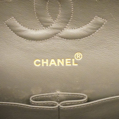 Chanel Shoulder Bag Matelasse Lambskin Gray Gold Hardware Women