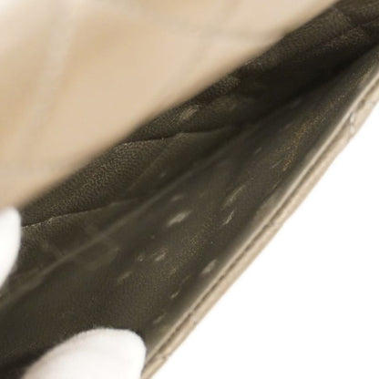 Chanel Shoulder Bag Matelasse Lambskin Gray Gold Hardware Women