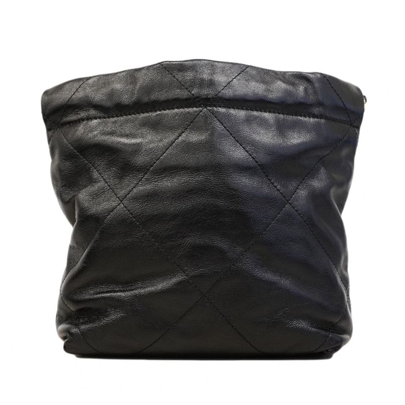 Chanel Handbag Chanel 22 Calf Black Gold Hardware 2way Bag Ladies