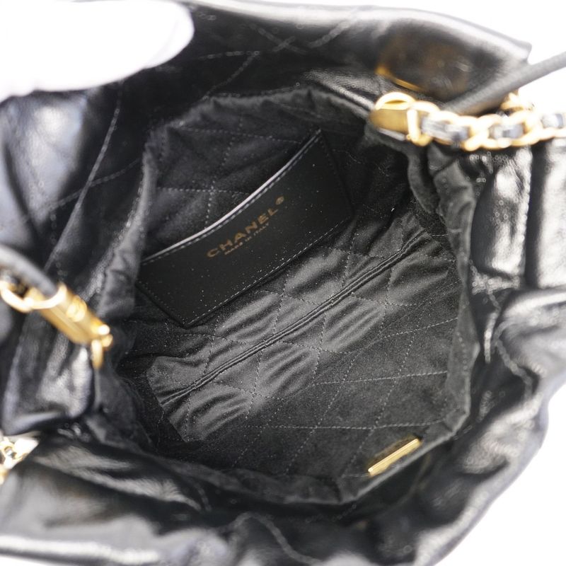Chanel Handbag Chanel 22 Calf Black Gold Hardware 2way Bag Ladies
