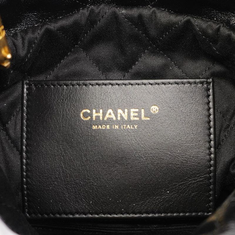 Chanel Handbag Chanel 22 Calf Black Gold Hardware 2way Bag Ladies