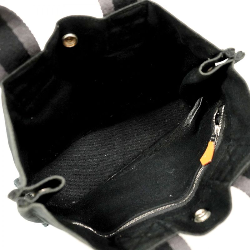 Hermes Tote Bag Fourre Tout PM Canvas Black Silver Hardware Women