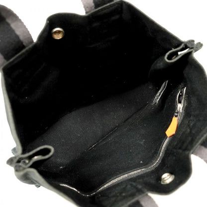 Hermes Tote Bag Fourre Tout PM Canvas Black Silver Hardware Women