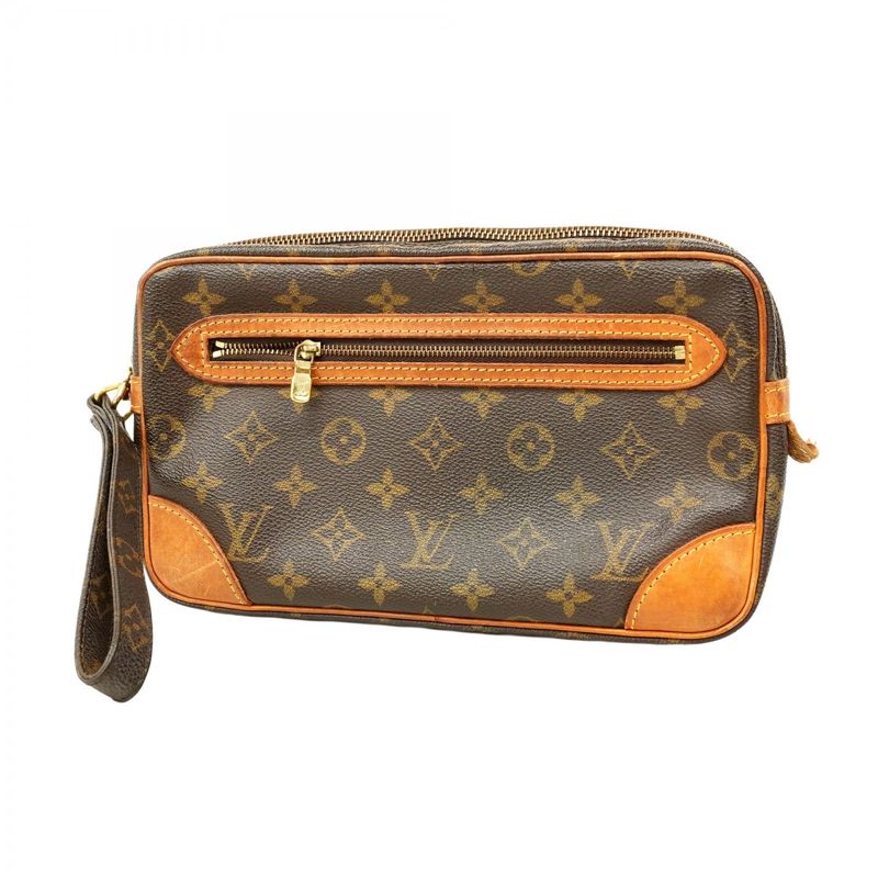 Louis Vuitton Clutch Bag Monogram Marly Dragonne GM M51825 Brown Men's