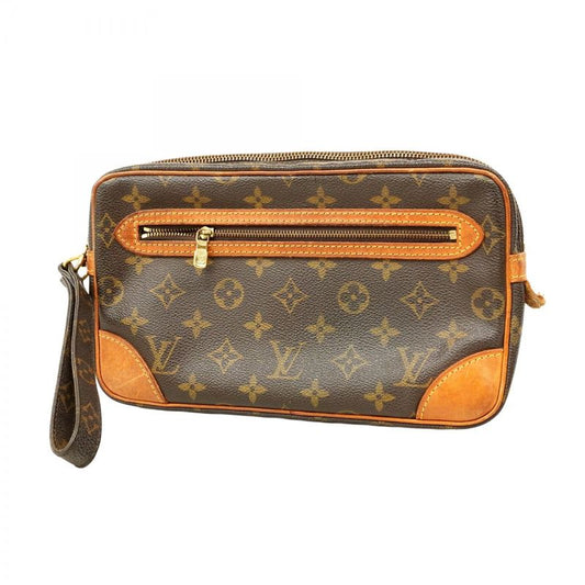 Louis Vuitton Clutch Bag Monogram Marly Dragonne GM M51825 Brown Men's