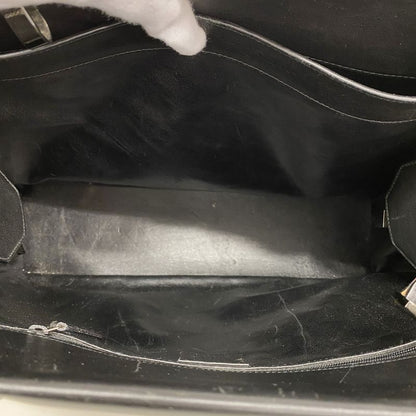 Gucci Tote Bag Bamboo 002 1033 Leather Black Silver Hardware 2way Bag Men Women