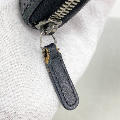 Chanel Long Wallet Matelasse Perforated Lambskin Black Silver Hardware Women