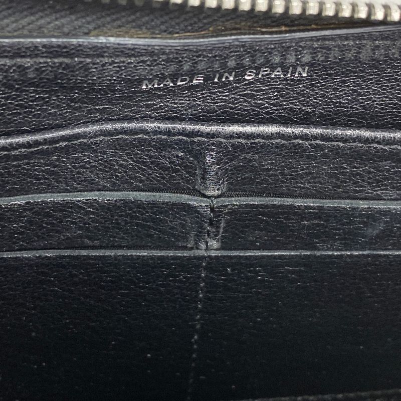 Chanel Long Wallet Matelasse Perforated Lambskin Black Silver Hardware Women