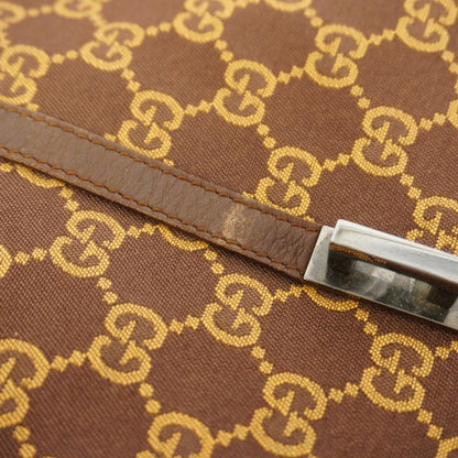 Gucci Handbag Jackie 001 4075 Canvas Brown Silver Hardware Women's