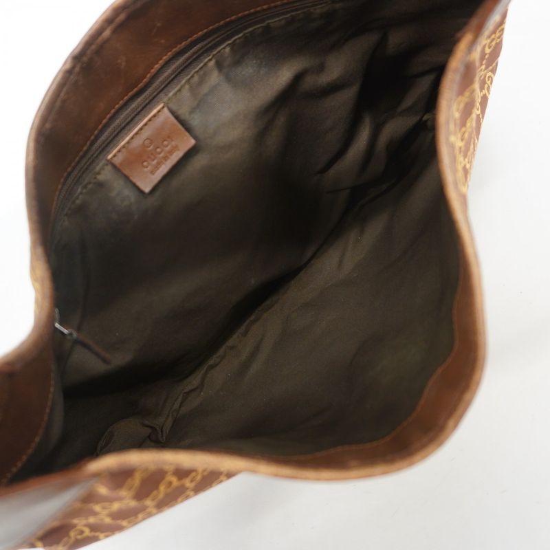 Gucci Handbag Jackie 001 4075 Canvas Brown Silver Hardware Women's