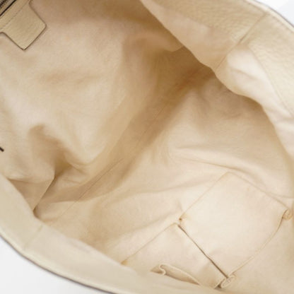 Gucci Tote Bag Interlocking G 309527 Leather Ivory Gold Hardware Women's