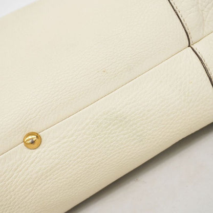 Gucci Tote Bag Interlocking G 309527 Leather Ivory Gold Hardware Women's