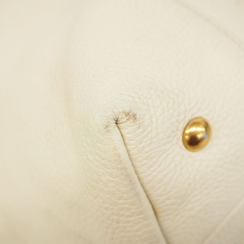 Gucci Tote Bag Interlocking G 309527 Leather Ivory Gold Hardware Women's