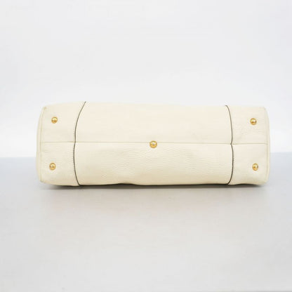 Gucci Tote Bag Interlocking G 309527 Leather Ivory Gold Hardware Women's