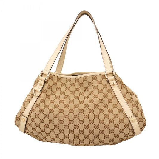 Gucci Tote Bag GG Canvas Abby 130736 Canvas Brown Chien Pan Gold Hardware