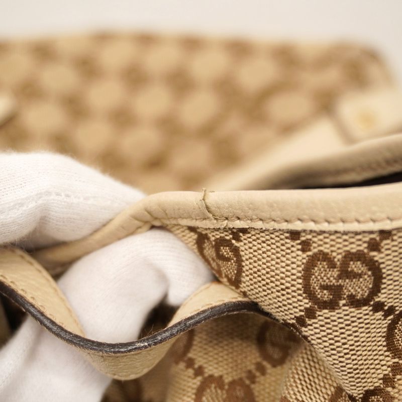 Gucci Tote Bag GG Canvas Abby 130736 Canvas Brown Chien Pan Gold Hardware