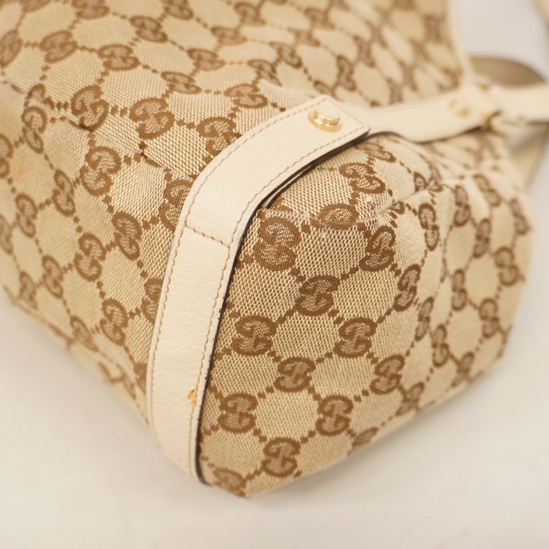 Gucci Tote Bag GG Canvas Abby 130736 Canvas Brown Chien Pan Gold Hardware