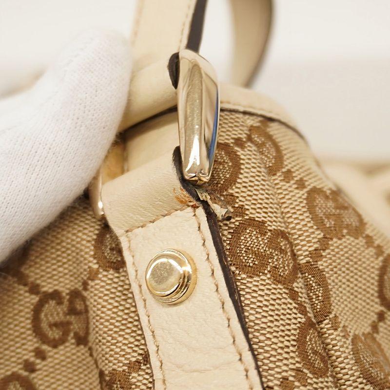 Gucci Tote Bag GG Canvas Abby 130736 Canvas Brown Chien Pan Gold Hardware