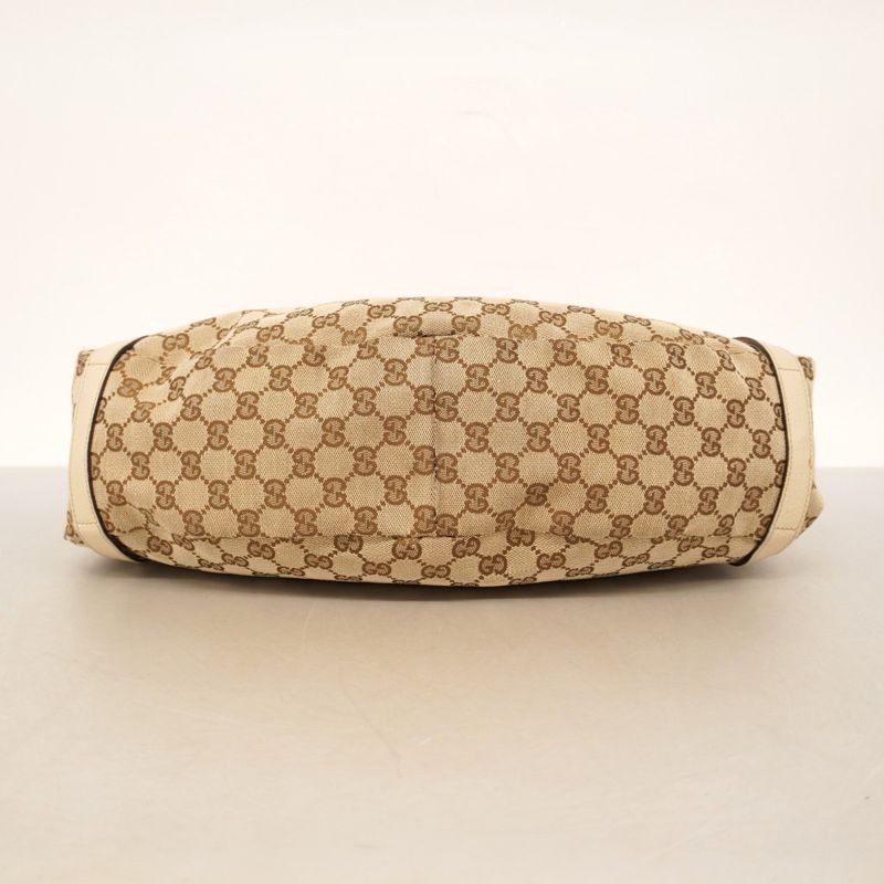 Gucci Tote Bag GG Canvas Abby 130736 Canvas Brown Chien Pan Gold Hardware