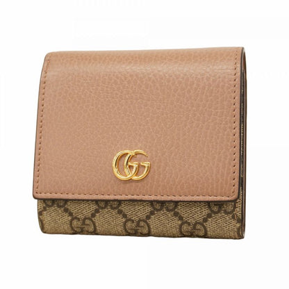 Gucci Wallet GG Marmont/gg Supreme 598587 PVC Leather Brown Chien Pan Gold