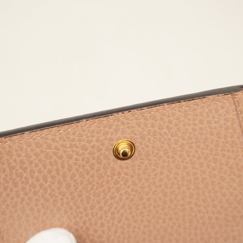 Gucci Wallet GG Marmont/gg Supreme 598587 PVC Leather Brown Chien Pan Gold